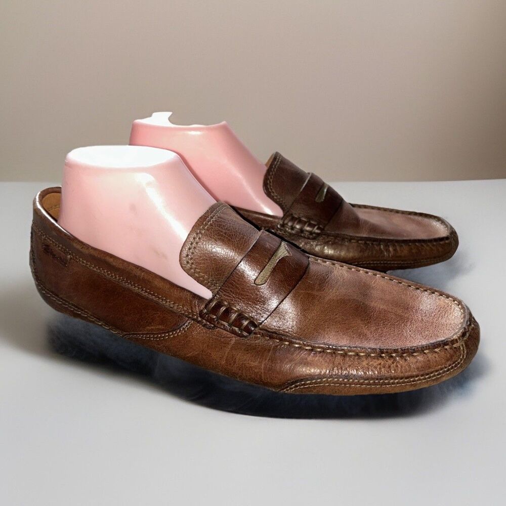 Mens Clarks Ashmont Way Driving Loafers Moc Toe Leather Sz 9.5